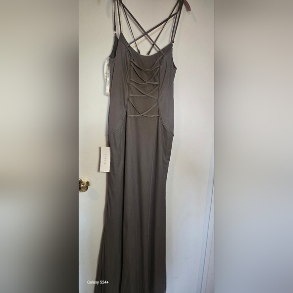 Azazie Dresses & Skirts - Azazie Gray Strappy Dress